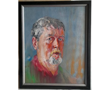 RICHARD O'CONNELL "Self portrait", oil on board, titled and dated "2011" to back and initialled "ROC 11" lower right, 47 cm x