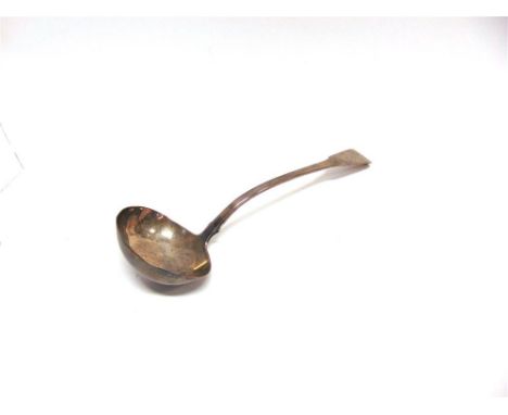 A GEORGE III SILVER SOUP LADLE by William Eley, London 1814, fiddle pattern, 32cm long, 242g (7.8 troy ozs) gross