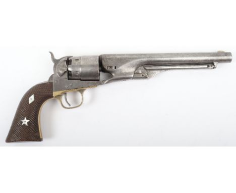 6 Shot .44 Colt Army Percussion Revolver No. 61585 (matching), round barrel stamped -ADDRESS COL. SAMl COLT NEW-YORK U.S. AME