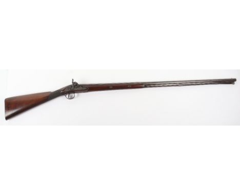 16-Bore Percussion Sporting Gun by D. Egg, Late 18th Century, drum converted from flintlock, half octagonal twist barrel with