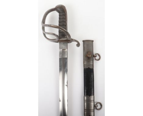Scarce Victorian Sword for an Officer of Mounted Police, slightly curved single edge blade cut with a single fuller and etche