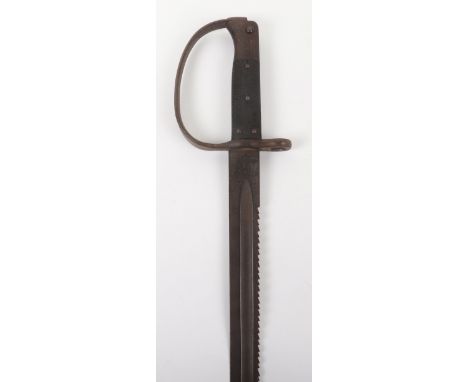Scarce Enfield Artillery Sword Bayonet, saw back straight single edge blade cut with a single fuller, struck with Enfield ins