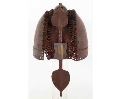 Indian Mail and Plate Helmet, 17th&nbsp;Century, comprising 2 side plates and a ridge plate embossed with vertical ridge surm