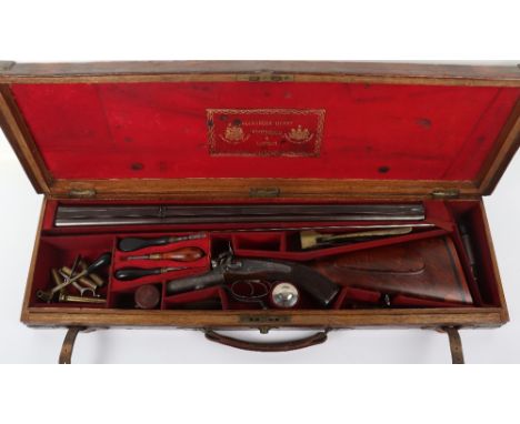 Fine .500 (3” Black Powder Express) Double Barrelled Hammer Rifle by Alexander Henry, No. 5347, rotary underlever, signed reb