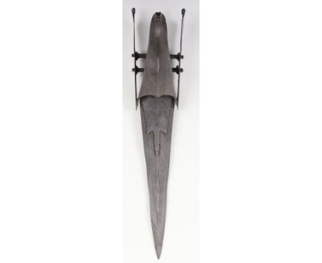 Indian Dagger Katar from Vijayanagara, Second Half of the 16th Century, tapered blade with pair of shaped and engraved reinfo