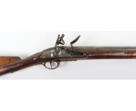 10-Bore Military Flintlock Carbine of Brown Bess Type, probably reduced from a musket, barrel with military proofs, regulatio