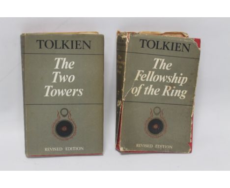TWO LORD OF THE RINGS BOOKS, THE FELLOWSHIP OF THE RING, AND THE TWO TOWERS