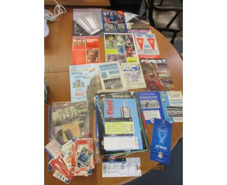 Various football programmes from 1960-2007 to include Manchester United European Cup Final 1968, along with various ticket st