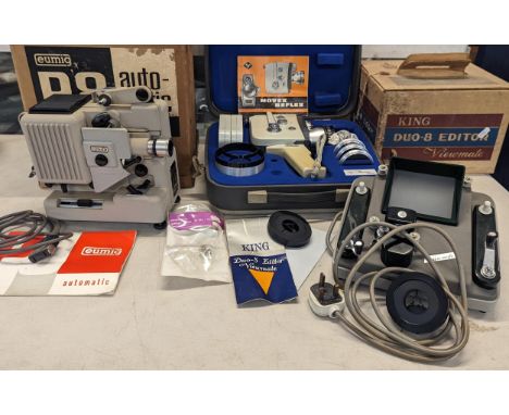 Mixed vintage electrical items to include A Eumig P8, Movex Reflex and a King Duo-8 Editor Location: A2M 