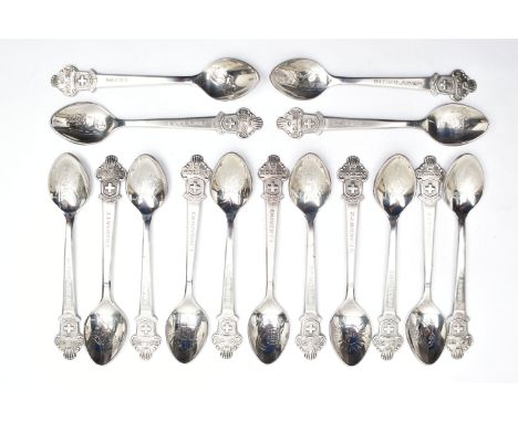 A COLLECTION OF FIFTEEN 'ROLEX BUCHERER OF SWITERLAND' TEASPOONS, to include two signed 'Locarno', two signed 'Lugano', one s