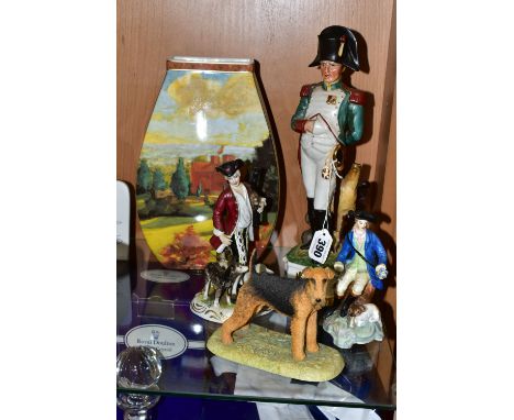 A GROUP OF CERAMICS, comprising a Capodimonte figure of Napoleon height 31cm, a Copeland Spode 'Lord Richard' figurine (tiny 