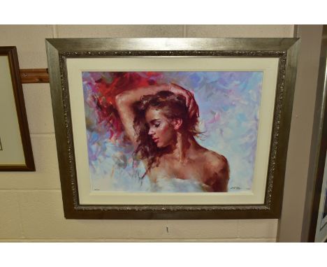 STEPHEN PAN (CHINA 1963) 'MAYA', a signed limited edition print on canvas, depicting a head and shoulders portrait of a femal