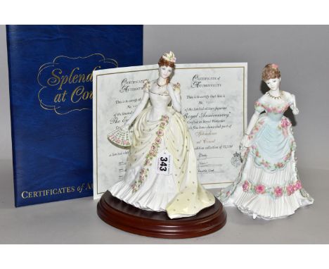 TWO ROYAL WORCESTER FOR COMPTON &amp; WOODHOUSE 'SPLENDOUR AT COURT' LIMITED EDITION FIGURINES, sculpted by John Bromley, wit