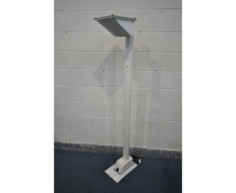 A MID-CENTURY ART DECO STYLE WHITE METAL FLOOR LAMP, labelled Fosnova, height 182cm (condition:-in need of cleaning, untested
