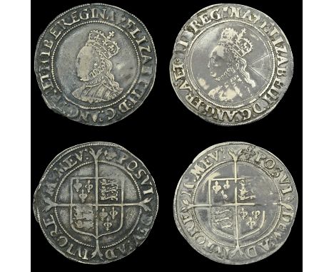 Elizabeth I (1558-1603), Second issue, Shillings (2), both mm. cross-crosslet, bust 3C, reads elizabeth d g ang fra et hib re