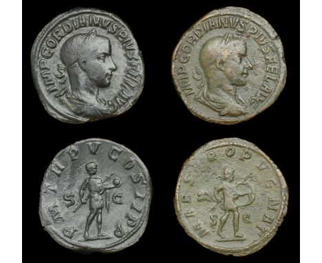 Roman Imperial Coinage, Gordian III, Sestertii (2), both Rome, 241-4, rev. Emperor standing left, holding spear and globe, 21