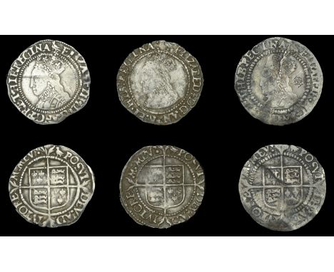 Elizabeth I (1558-1603), Second issue, Halfgroats (3), all mm. martlet, bust 1G, beaded inner circles, large shield, reads el