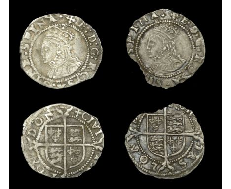 Elizabeth I (1558-1603), Second issue, Pennies (2), both mm. cross-crosslet, bust 3I, beaded inner circles, large shield, rea