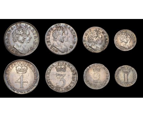William and Mary (1688-1694), Maundy set, 1689 (ESC 872; S 3446) [4]. Good very fine or a little better, attractively toned, 