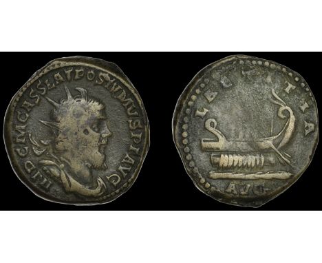 Roman Imperial Coinage, Postumus, Double-Sestertius, Trier, 260-9, radiate, draped and cuirassed bust right, rev. galley left