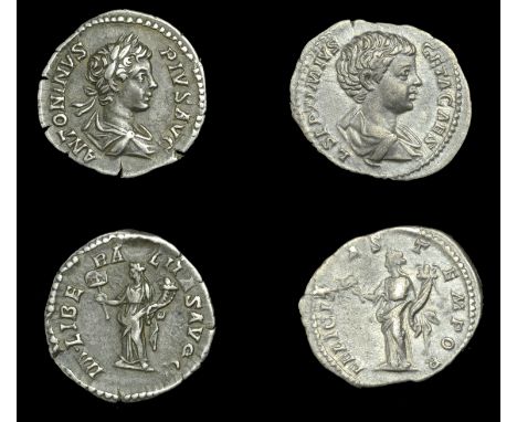 Roman Imperial Coinage, Caracalla, Denarius, Rome, 201-6, rev. Liberalitas standing left, holding abacus and cornucopia, 3.45