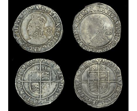 Elizabeth I (1558-1603), Fifth issue, Sixpences (2), 1580, mm. Latin cross (over Greek cross on obv. [?]), bust 5A, reads eli