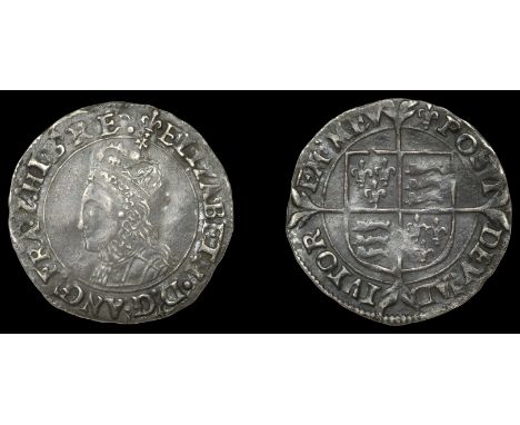 Elizabeth I (1558-1603), First issue, Halfgroat, mm. lis, bust 1G, wire-line inner circles, large shield, reads elizabeth d g