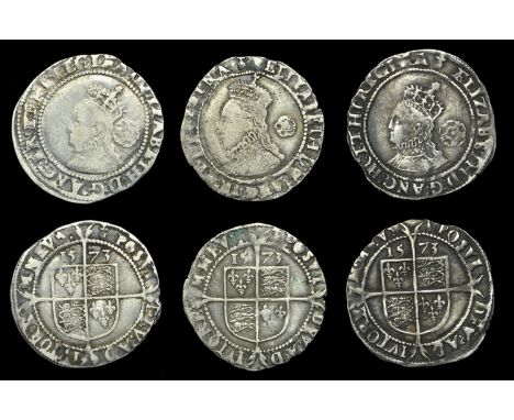 Elizabeth I (1558-1603), Fourth issue, Sixpences (3), all 1573, mm. ermine, bust 4B (2), read elizabeth d g ang fr et hi regi