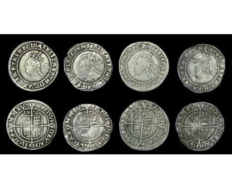 Elizabeth I (1558-1603), Fourth issue, Sixpences (4), all 1572 (2 inverted), mm. ermine, bust 4B, read elizabeth d g ang fr e