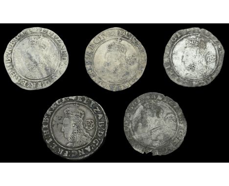 Elizabeth I (1558-1603), Sixth issue, Sixpences (5), 1596 (4), mm. key (over woolpack on obv.), 2.82g/11h (BCW KY-1:KY-c1), m