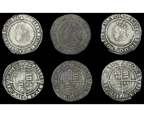 Elizabeth I (1558-1603), Third issue, Sixpences (3), all 1567, mm. coronet (over lion on obv.) (2), bust 4B, read elizabeth d