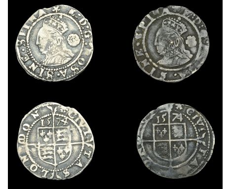 Elizabeth I (1558-1603), Fourth issue, Threehalfpence (2), 1574/2, mm. eglantine (over ermine on rev.), bust 3G, reads e d g 