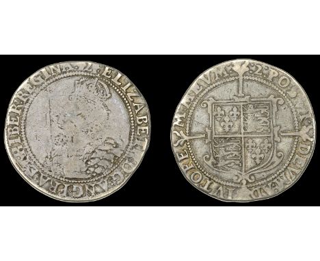 Elizabeth I (1558-1603), Seventh issue, Halfcrown, mm. 2, bust 9B, sceptre to i of regina, later lions and lis, 14.78g/3h (BC