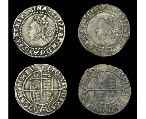 Elizabeth I (1558-1603), Fourth issue, Sixpences (2), both 1572, mm. ermine, bust 4B, read elizabeth d g ang fr et hi regina,