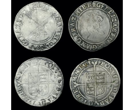 Elizabeth I (1558-1603), First issue, Shillings (2), both mm. lis, bust 2B, beaded and wire-line inner circles, reads elizabe