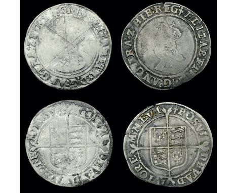 Elizabeth I (1558-1603), First issue, Shillings (2), both mm. lis, bust 2B, beaded and wire-line inner circles, reads elizabe