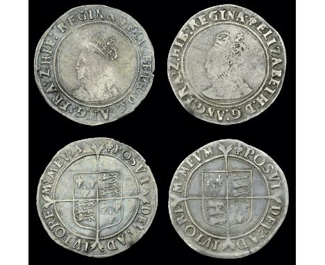 Elizabeth I (1558-1603), First issue, Shillings (2), both mm. lis, bust 2A, beaded and wire-line inner circles, reads elizabe