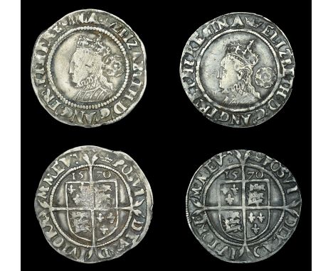 Elizabeth I (1558-1603), Third issue, Sixpences (2), both 1570, mm. coronet, bust 4B, reads elizabeth d g ang fr et hi regina