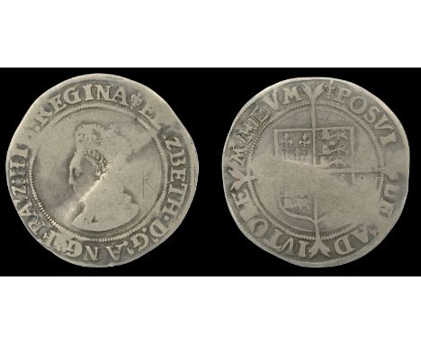 Elizabeth I (1558-1603), First issue, Shilling, mm. lis, bust 2B, beaded and wire-line inner circles, reads elizbeth d g ang 