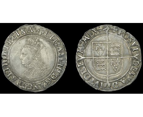 Elizabeth I (1558-1603), Second issue, Shilling, mm. cross-crosslet, bust 3B, reads elizabeth d g ang fra et hib regina :, 5.