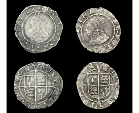 Elizabeth I (1558-1603), Third issue, Pennies (2), mm. rose over cross-crosslet, 0.56g/3h (BCW RS-1:RS-a), mm. rose, similar,