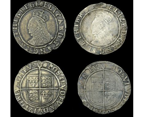 Elizabeth I (1558-1603), Sixth issue, Shillings (2), mm. escallop, bust 3B, reads elizab d g ang fr et hib regi, 5.92g/6h; si