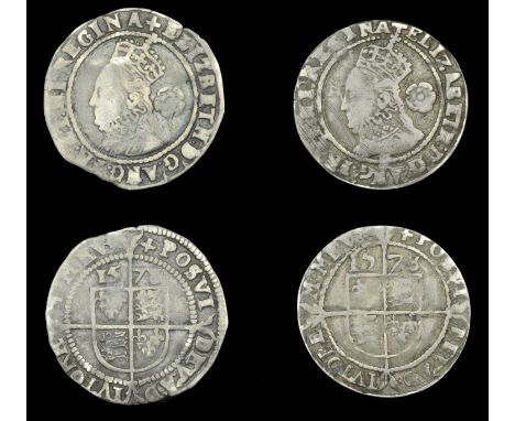 Elizabeth I (1558-1603), Fifth issue, Threepences (2), both 1578, mm. Greek cross, bust 4D, reads elizabeth d g ang fr et hi 