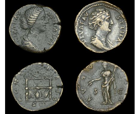 Roman Imperial Coinage, Diva Faustina Senior, Sestertius, Rome, 141, rev. Ceres standing left, holding corn-ears and sceptre,