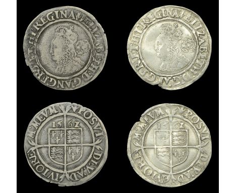 Elizabeth I (1558-1603), Third issue, Sixpences (2), both 1562/1, mm. pheon, bust 1F, normal flan, Tudor rose, reads elizabet