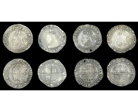 Elizabeth I (1558-1603), Sixth issue, Sixpences (4), all 1595, mm. key (over woolpack on obv.), 2.57g/3h (BCW KY-1:KY-b1), mm