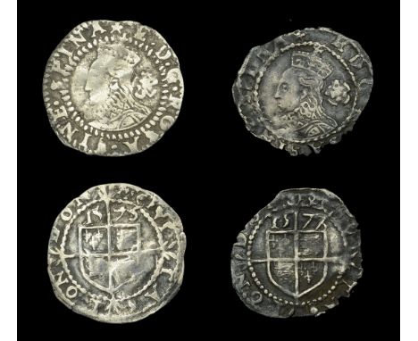 Elizabeth I (1558-1603), Fourth issue, Threefarthings (2), 1576/5, mm. eglantine, bust 5B, reads e d g rosa sine spina, 0.30g