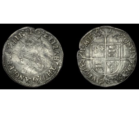 Elizabeth I (1558-1603), First issue, Halfgroat, mm. lis, bust 1G, wire-line inner circles, small shield, reads elizabeth d g