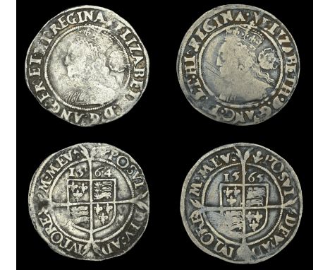 Elizabeth I (1558-1603), Third issue, Sixpences (2), 1564, mm. pheon, bust 3E, normal flan, Tudor rose, reads elizabeth d g a