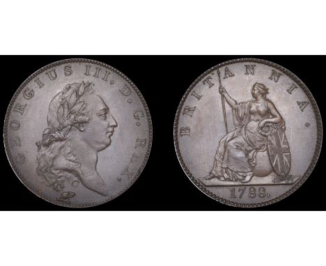 George III (1760-1820), Pre-1816 issues, Restrike Pattern Halfpenny, 1788, by W.J. Taylor after J.P. Droz, in bronzed-copper,